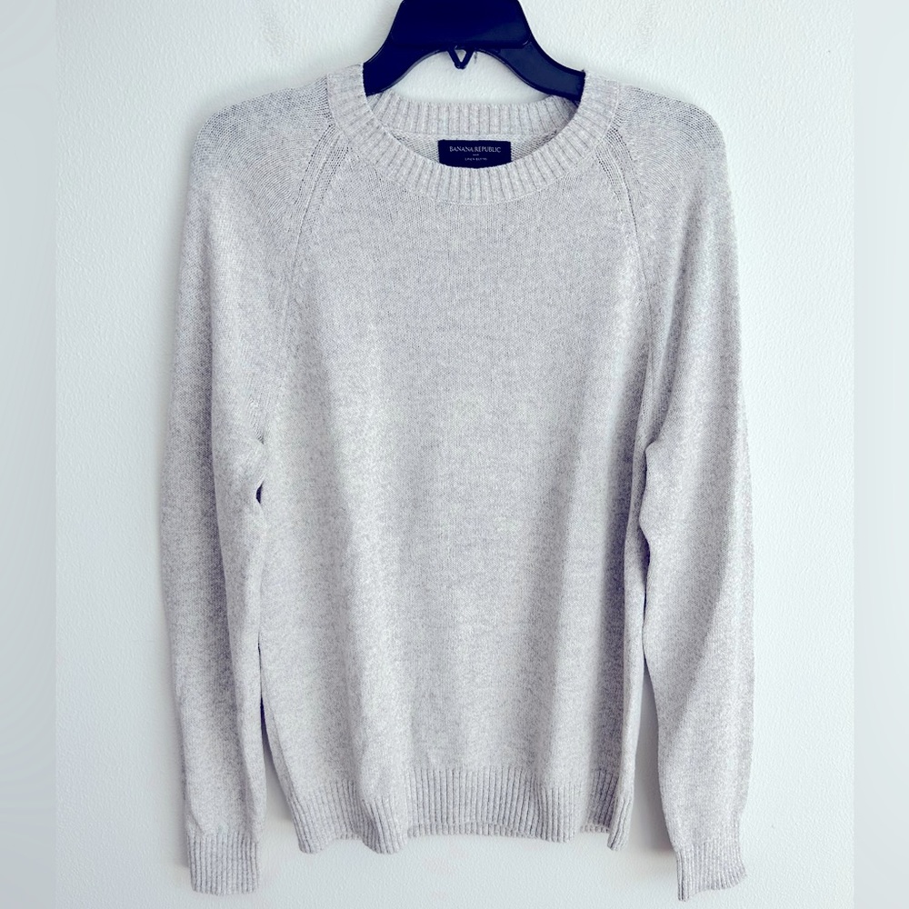 Banana Republic Linen Blend Long Sleeve Pullover Sweater Size Medium